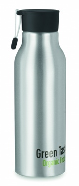 Logotrade meened pilt: Ühekordse seinaga 500 ml alumiiniumist pudel, PP-kork ja silikoonist rihmaga