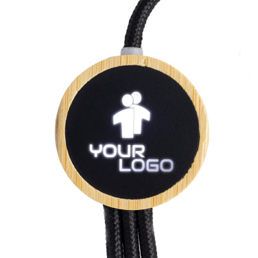 Logotrade firmakingitused pilt: Kolm-ühes kaabel valgustatud logoga puidust korpuses, LH-ZMU06