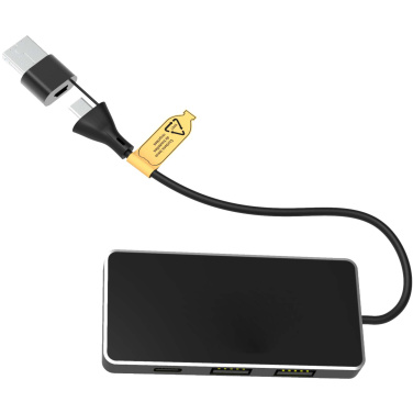 Logo trade reklaamtoote pilt: SCX.design H20 8-ühes USB-jaotur kahe sisendi ja 6-pordiga