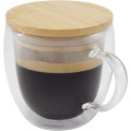 Lenora 250 ml klaasist tass bambusest kaanega, Läbipaistev selge