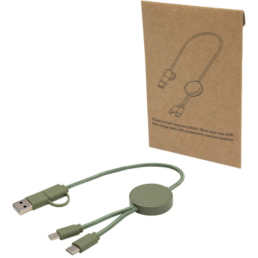 Logotrade meened pilt: Citala 5-in-1 taaskasutatud plastist 30 cm kiirlaadimiskaabel