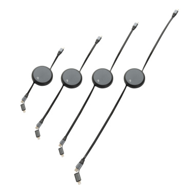 Logotrade reklaamkingi foto: Terra RCS alumiiniumist sissetõmmatav 240W 2-in-1 kaabel