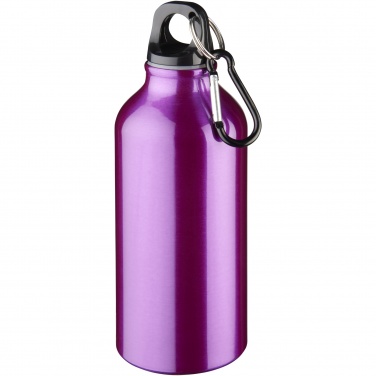 Logo trade liikelahjat mainoslahjat kuva: Oregon 400 ml:n alumiininen vesipullo karabiinikoukulla