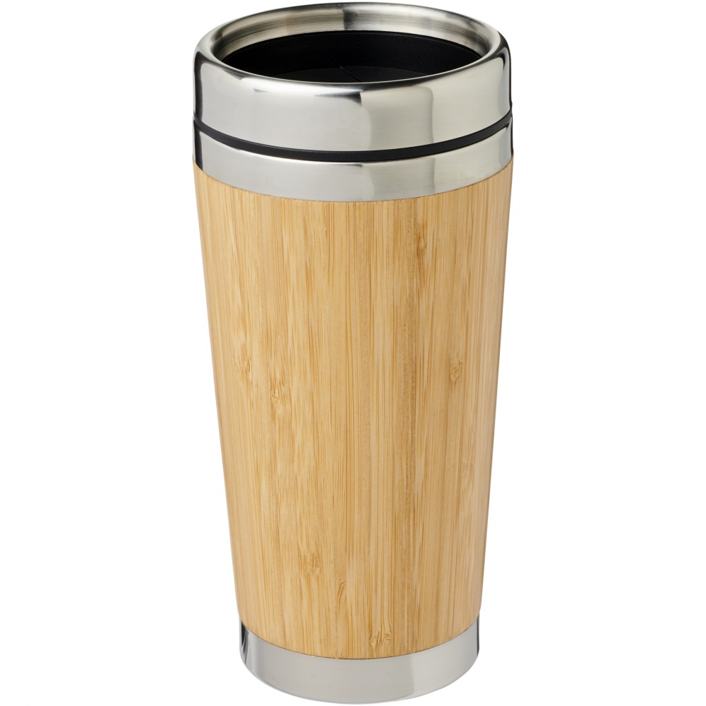 Logotrade mainostuote tuotekuva: Bambupintainen Bambus-juomamuki, 450 ml