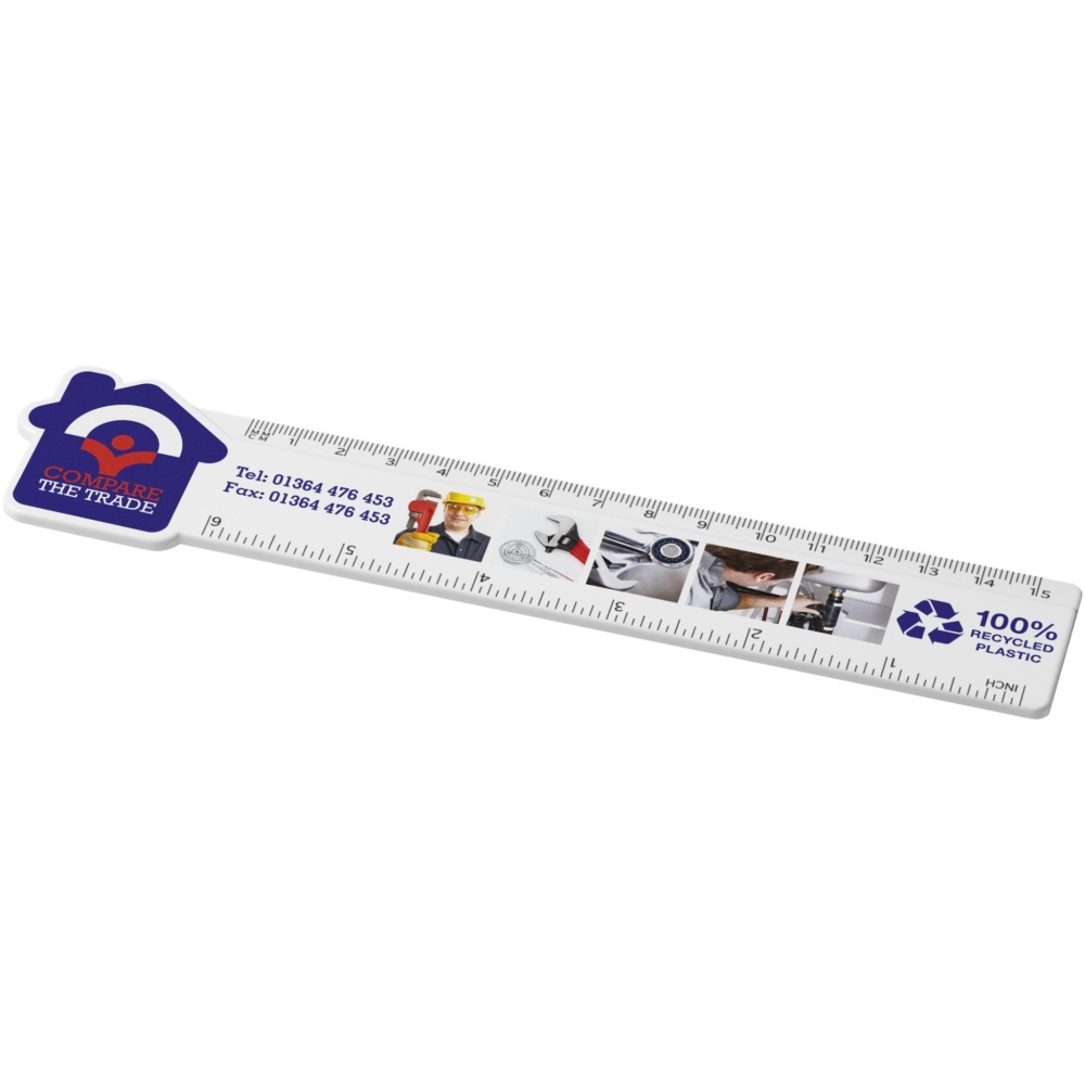 Logotrade mainoslahjat kuva: Tait 15 cm Talonmuotoinen kierrätysmuovista valmisetttu viivain