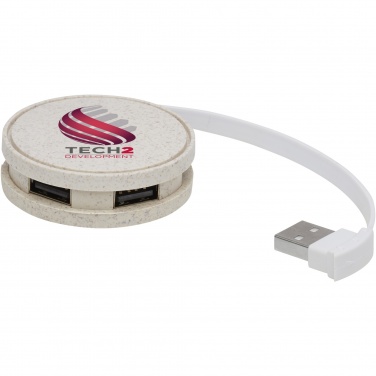 Logotrade liikelahja mainoslahja kuva: Kenzu vehnänolkinen USB-keskitin