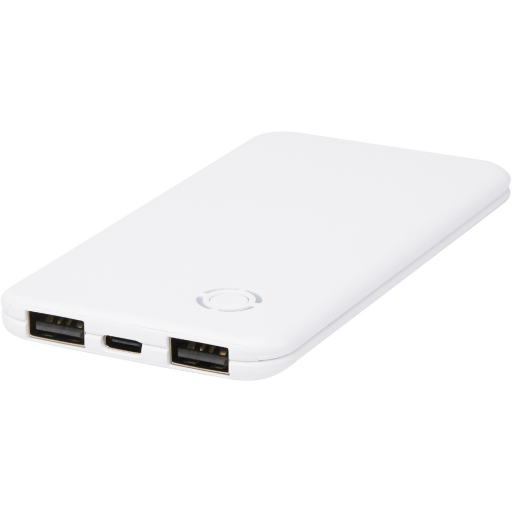 Logo trade mainoslahja ja liikelahja tuotekuva: Slender dual ohut varavirtalähde, 4 000 mAh