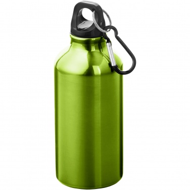 Logo trade mainoslahja ja liikelahja tuotekuva: Oregon 400 ml:n RCS-sertifioitu kierrätetty alumiininen vesipullo karabiinikoukulla