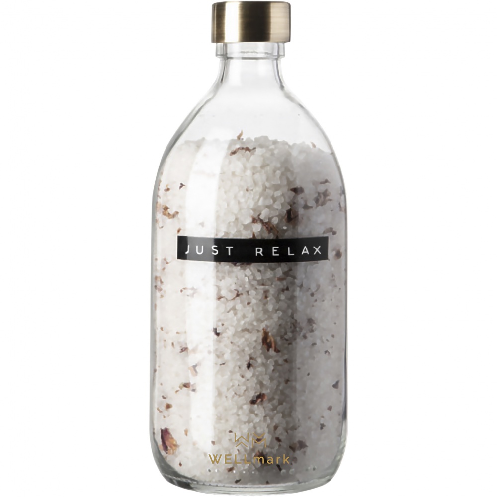 Logotrade mainostuote tuotekuva: Wellmark Just Relax 500 ml:n kylpysuola - ruusujen tuoksu