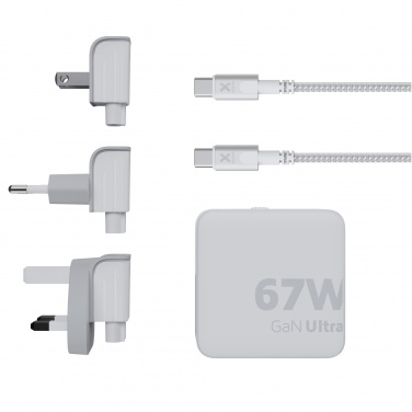 Logotrade mainostuote tuotekuva: Xtorm XVC2067 GaNUltra 67 W matkalaturi 100 W USB-C PD -kaapelilla