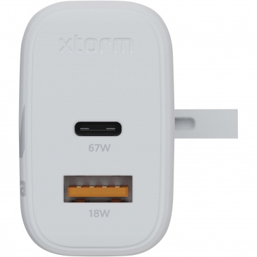 Logo trade liikelahja mainoslahja tuotekuva: Xtorm XEC067G GaN² Ultra 67 W seinälaturi – Iso-Britannian pistoke