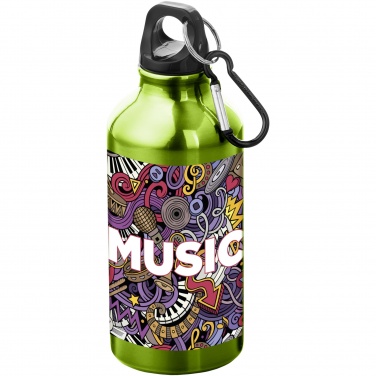 Logo trade mainoslahjat tuotekuva: Oregon 400 ml:n alumiininen vesipullo karabiinikoukulla