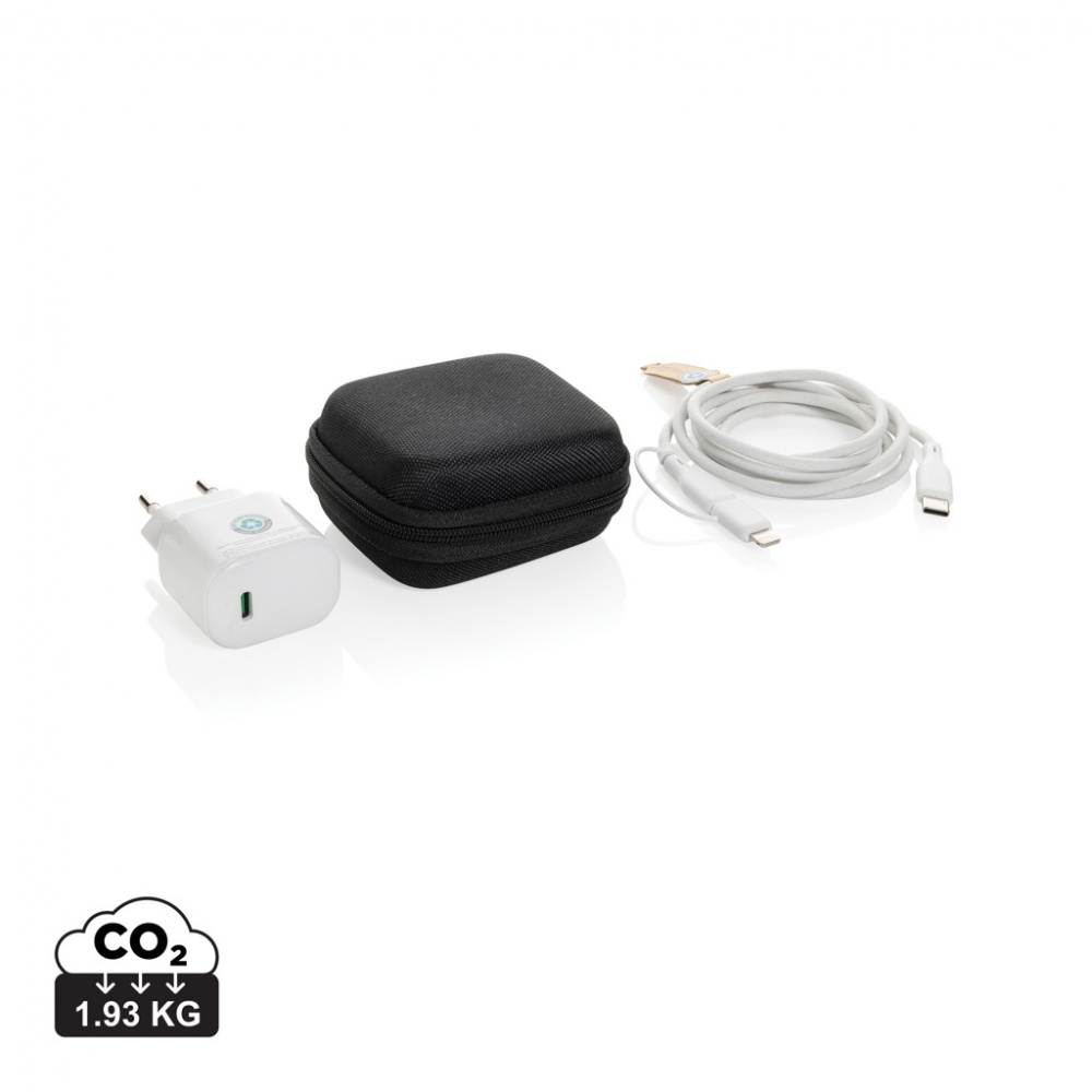 Logotrade mainoslahjat ja liikelahjat tuotekuva: Boost RCS kierrätetty PET 20W USB-C 2 kpl lataussetti