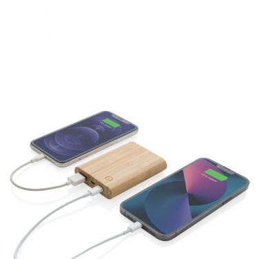 Logo trade liikelahjat mainoslahjat kuva: 5000 mAh varavirtalähde bambusta