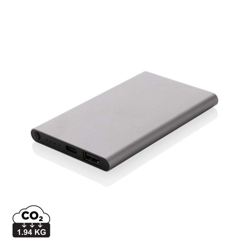 Logotrade liikelahja tuotekuva: 4000mAh virtapankki USB-C:llä RCS muovista/alumiinista