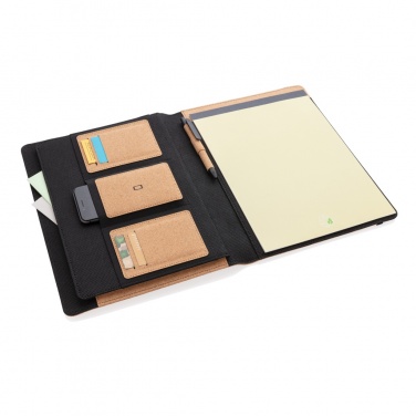 Logotrade liikelahja mainoslahja kuva: Deluxe korkki portfolio A4 kynällä