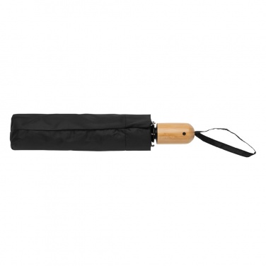 Logotrade liikelahja mainoslahja kuva: 21" Impact AWARE™ RPET 190T auto open/close bambusateenvarjo