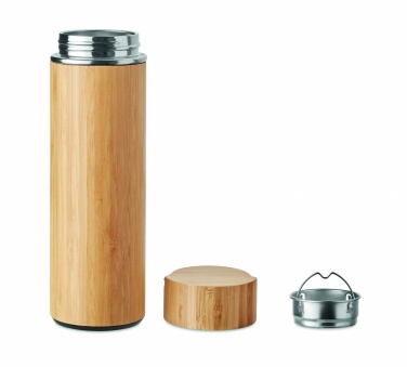 Logotrade mainostuote tuotekuva: Bambu termospullo 400 ml TAMPERE