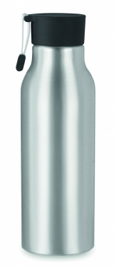 Logo trade mainostuotet tuotekuva: Yksiseinäinen 500 ml alumiinipullo, PP korkki ja silikoninen hihna mukautettavalla painatuksella