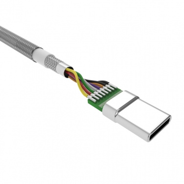 Logotrade liikelahjat kuva: Nailoninen tiedonsiirtokaapeli LK30 Type - C Quick Charge 3.0