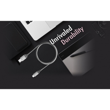 Logotrade mainostuotet kuva: Nailoninen tiedonsiirtokaapeli LK30 Type - C Quick Charge 3.0
