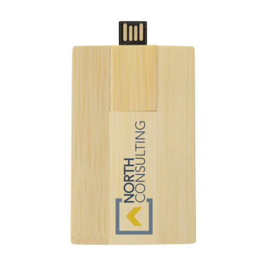 Logo trade liikelahja kuva: Luottokortti USB Bamboo 8GB
