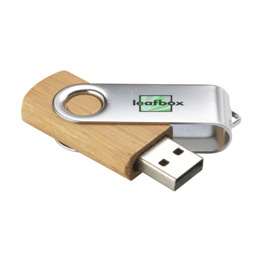 Logotrade mainoslahjat kuva: USB Twist Bamboo varastossa 8 Gt