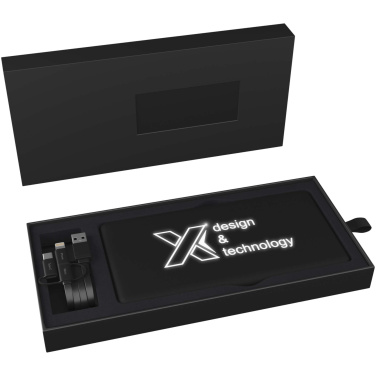 Logo trade liikelahja mainoslahja tuotekuva: SCX.design P30 8000 mAh solar varavirtalähde, valaistuva