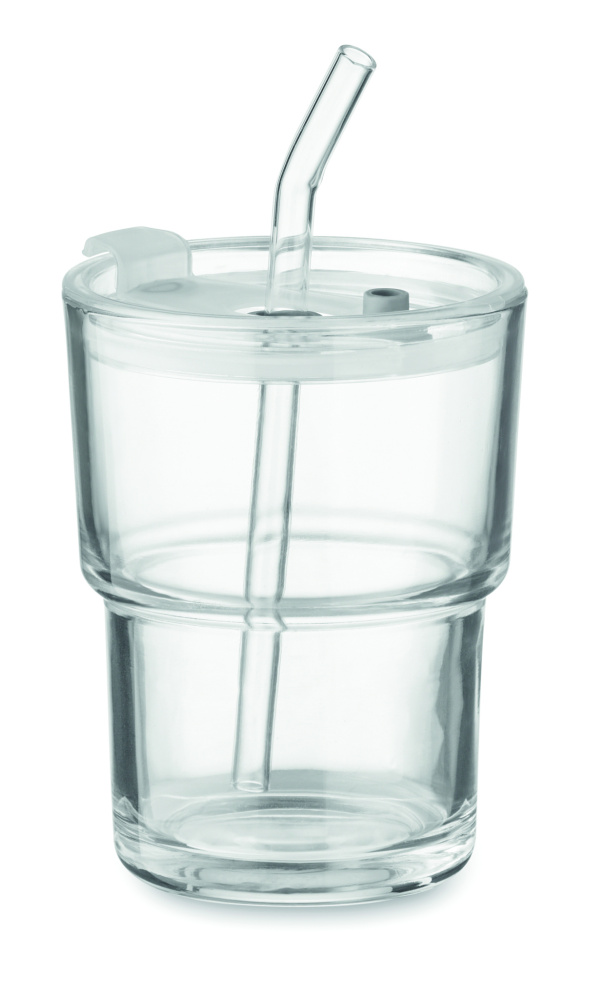 Logo trade mainoslahjat ja liikelahjat kuva: Lasipullo pillillä 400ml