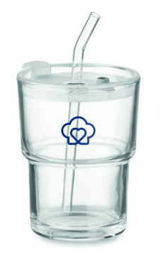 Logotrade liikelahjat kuva: Lasipullo pillillä 400ml