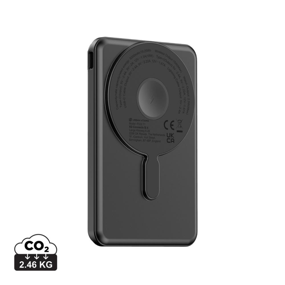 Logotrade mainoslahjat ja liikelahjat tuotekuva: Urban Vitamin Redwood 5in1 5000mah 20W PD tehopankki