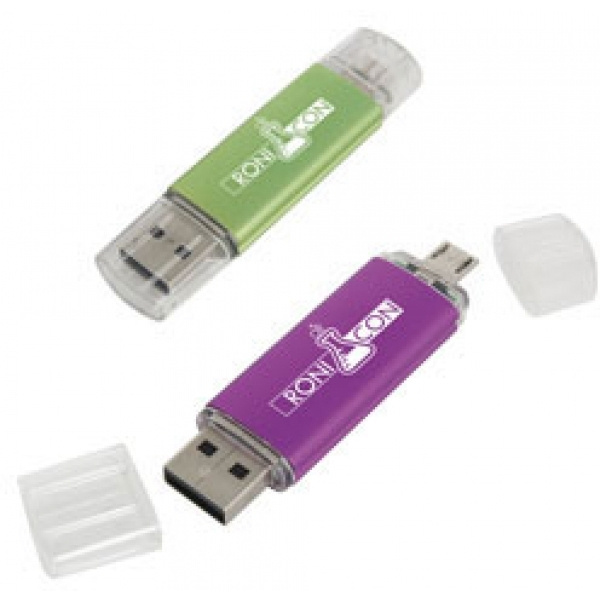 Logotrade mainoslahjat ja liikelahjat tuotekuva: Metalli- ja muovinen OTG-USB-tikku