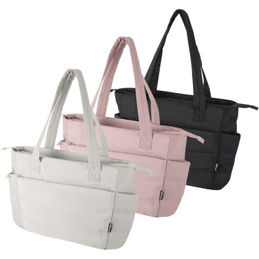 Logotrade liikelahja tuotekuva: Puffer 15,6 tuuman GRS-kierrätetystä materiaalista valmistettu kannettavan tietokoneen laukku, 18 l