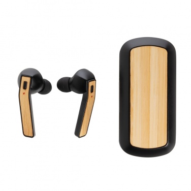 Logotrade reklaminiai produktai nuotrauka: Bamboo Free Flow TWS ausinių dėklas
