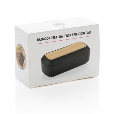 Logotrade reklaminiai produktai nuotrauka: Bamboo Free Flow TWS ausinių dėklas