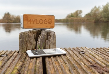 Logotrade firminės dovanos nuotrauka: Nevada Bamboo 3W belaidė kolonėlė