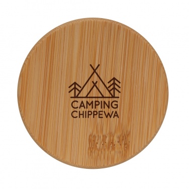 Logotrade reklaminės dovanos nuotrauka: Dvisienis borosilikatinis stiklas su bambuko dangteliu 250ml