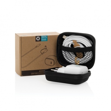 Logotrade ziemassvētku dāvanas foto: Boost RCS reycled PET 20W type C 2 gab uzlādes komplekts