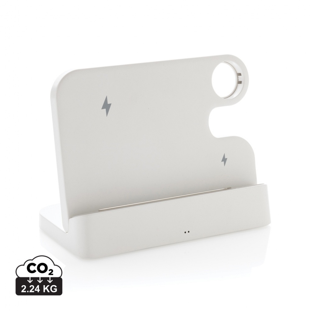 Logotrade biznesa dāvanas foto: Joltz RCS pārstrādāta plastmasas dubultā 15 W lādētājs ar iWatch slotu