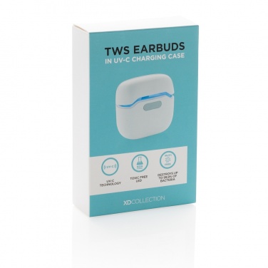 Logotrade Ideja dāvanas foto: TWS austiņas UV-C sterilizējošā uzlādes maciņā