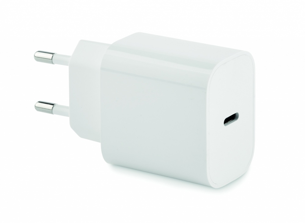 Logotrade ziemassvētku dāvanas foto: 20W 2 portu USB lādētāja EU spraudnis