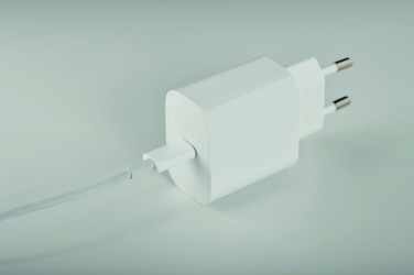 Logotrade korporatīvās dāvanas foto: 20W 2 portu USB lādētāja EU spraudnis