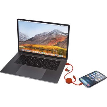 Logotrade Ideja dāvanas foto: Citala 5-in-1 pārstrādāta plastmasas 30 cm datu sinhronizācija un 27W ātrās uzlādes kabelis