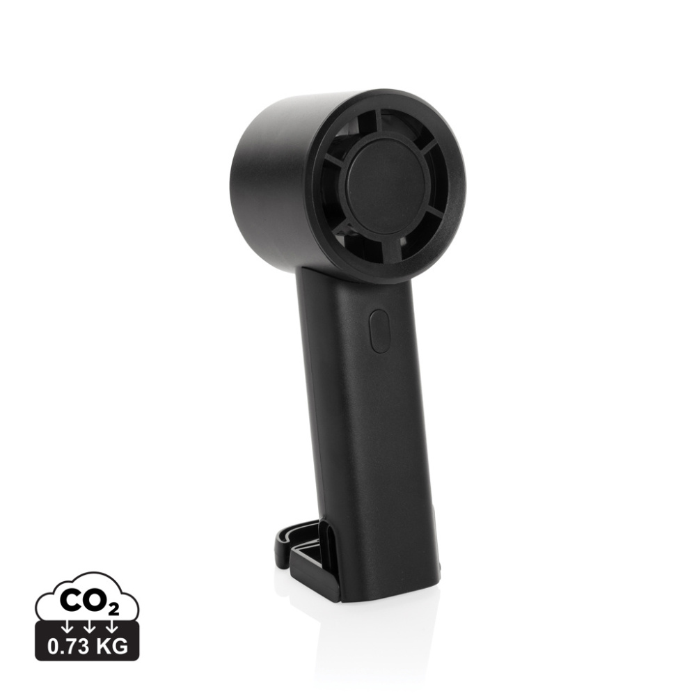 Logotrade logo dāvanas foto: Pārnēsājams ventilators no pārstrādātas plastmasas, kas ir atkārtoti uzlādējams Twist RCS