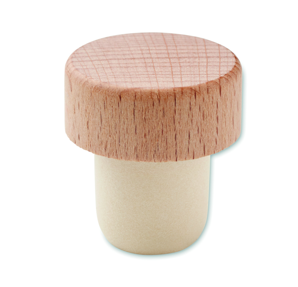 Логотрейд бизнес-подарки картинка: Beech wood bottle stopper
