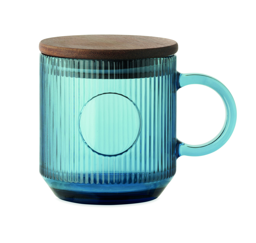 Логотрейд pекламные продукты картинка: Ribbed glass mug 300ml