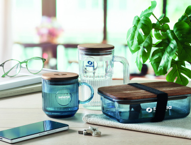 Лого трейд бизнес-подарки фото: Ribbed glass mug 300ml