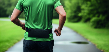 Лого трейд pекламные cувениры фото: Sports waist bag 600D RPET