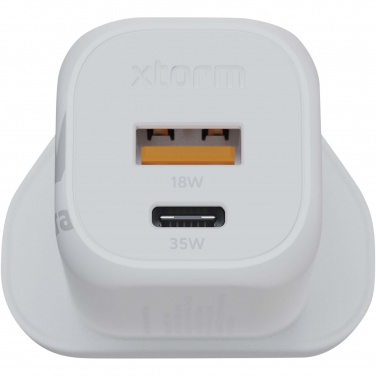 Logotrade kampanjprodukter bild: Xtorm XEC035 GaN² Ultra 35 W väggladdare – kontakt för Storbritannien