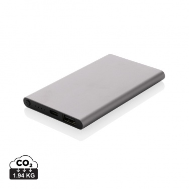 Logotrade profilprodukter bild: 4.000mAh powerbank, type C, RCS återvunnen plast/aluminium